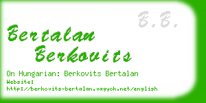 bertalan berkovits business card
